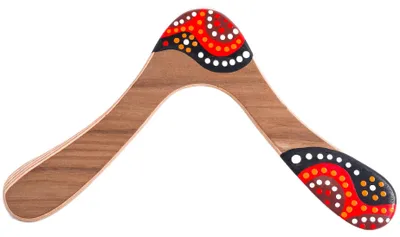 Obrázok produktu pre Ručne maľovaný bumerang Wallaby Boomerang Waak WB104 Drevo 29 cm