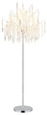 Produktbild von LED Stehleuchte KINGA, Metall, Silber, Kristall, 5-flammig, H 165 cm