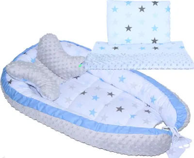Produktbild von Baby MINKY Nestchen Kokon Kuschelnest Reisebett 2-seitig Kissen Decke Schmetterlingkissen - 4T- 10