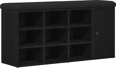 Produktbild von vidaXL Sitzbank mit Stauraum Schwarz Eichen-Optik 102 x 32 x 50 cm
