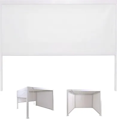 Produktbild von Seitenwand für Pergola HWC-P65, Pavillon Rollo Ersatzseitenwand, Sichtschutz Stoff/Textil sturmfest 3x3m weiß