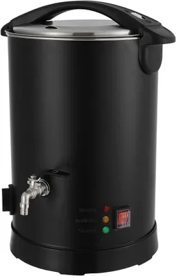 Productafbeelding van 1100W, 10 liter, elektrische roestvrijstalen wassmelter met warmtebehoudfunctie, instelbare temperatuur van 0–100 °C. Wasmelter met uitloop, geschikt voor het smelten van was voor het maken van kaarsen