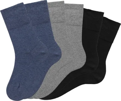 Produktbild von H.I.S. Socken Damen Herren Basic Socken 6 -teilig 2x jeans, 2x schwarz, 2x grau-meliert Größe 39/42