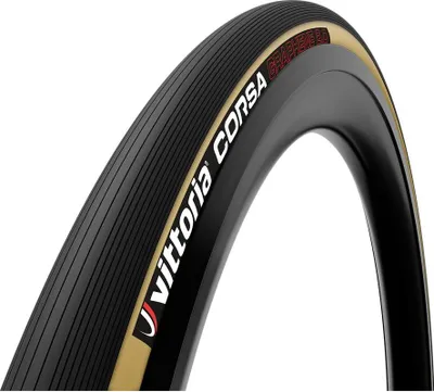Image de Vittoria Corsa 700x23c (23-622) - pliable, noir et beige