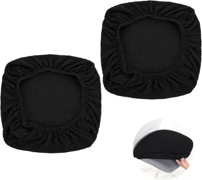 Obrázok produktu pre Poťahy na stoličky, elastické, balenie 2 kusov, čierna farba, rozmery 40-60 cm, vhodné do kancelárií a reštaurácií