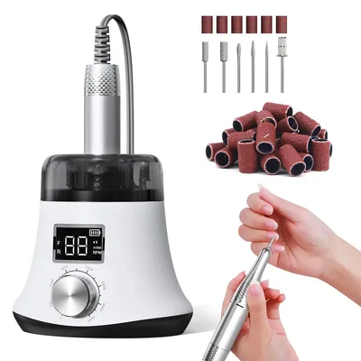 Produktbild von Maniküre-Sets, Tragbare elektrische Manikürmaschine, mit LED-Anzeige, 35000 RPM, wiederaufladbar, Pediküre, Nagelpflege