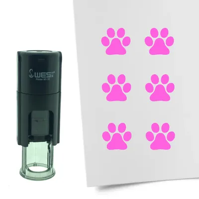 Immagine prodotto di Timbro CombiCraft Dog Paw of Dog 10 mm rotondo - inchiostro rosa