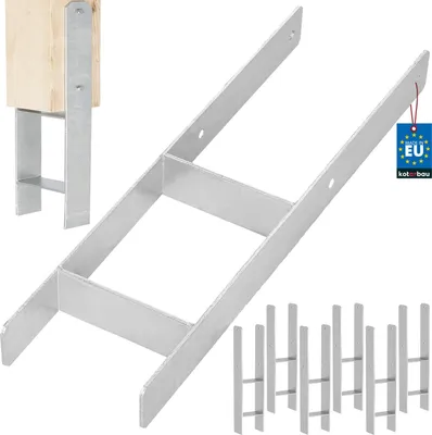 Produktbild von KOTARBAU® 6 Stk. H-Pfostenträger zum Einbetonieren 160mm / 600mm H-Anker aus galvanisch verzinkter Stahl Silber Pfostenanker Balkenschuhe Stützenfuß Pfostenschuh mit Betonanker Stahlträger Stahlanker