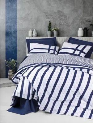 Produktbild von Bettwäsche-Set, 220 x 240 cm, 100% Baumwolle renforcé, 2 Kissenbezüge 60 x 60 cm, Dunkelblau