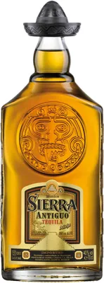 A bottle of Sierra Tequila Antiguo Anejo.