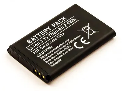 Produktbild von Akku für Swissvoice SV29 Li-Ion 3,7 Volt 700 mAh schwarz.
