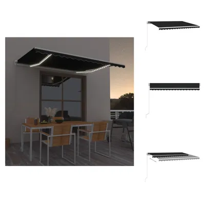 Obrázok produktu pre vidaXL Markíza ručne výsuvná s LED 400x350 cm antracitová - Markízy