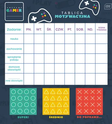 Obrázek produktu pro Interdruk motivační tabule 320 x 340 se samolepkami pro chlapce