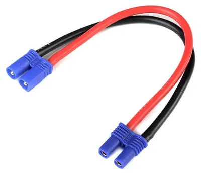 Imagen del producto de Cable de extensión para baterías RC, con conector EC-2, calibre 14AWG, cable de silicona, 12 cm, 1 unidad / GF-1311-105