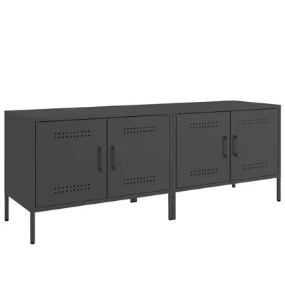 Produktbild von vidaXL TV-Schränke 2 Stk. Schwarz 68x39x50,5 cm Stahl