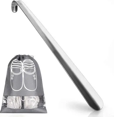 Productafbeelding van Lang schoenlepel roestvrij staal - ergonomisch ontwerp - 80 cm