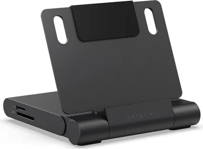 Produktbild von Satechi, Faltbarer iPad Ständer mit USB-C Hub 4K, Schwarz
