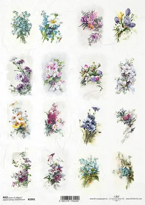 Produktbild von ITD Reispapier Decoupage Bastelpapier, R1991 Frühlingsblumen