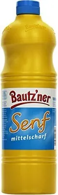 Verpackungsbild Bautzner Senf mittelscharf cremig wuerzig im praktischen Vorrat 4x1l