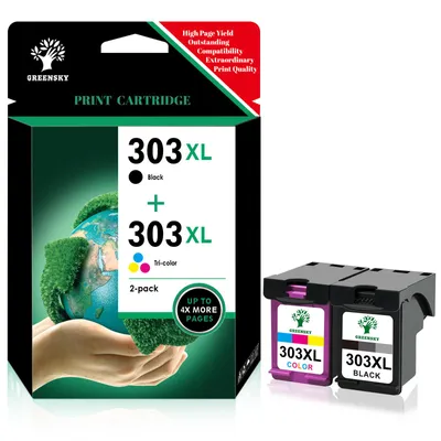 Produktbild von GREENSKY Druckerpatronen für HP 303 XL kompatibel zu Envy Photo 6220  7132 7134 6200 7100 7220e 7221e 6232 6234 6252 6255 6258 7120 7130 7132 TANGO X