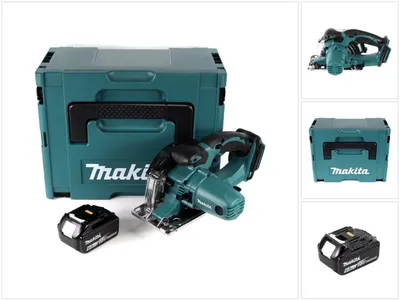 Image de Makita DCS 552 G1J Scie circulaire portative métal 18 V 136 mm en Makpac + 1x batterie 6,0 Ah + lame de scie et lunettes de protection - sans chargeur