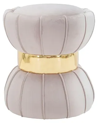 Produktbild von Mauro Ferretti Floral Hocker Ø 40x44 cm grau-gold