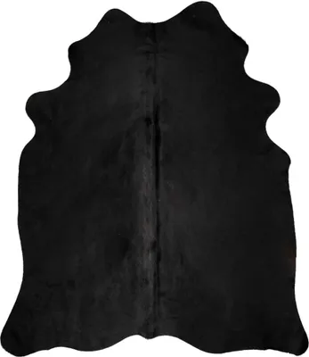 Image de Tapis en peau de vache véritable Noir 150 x 170 cm