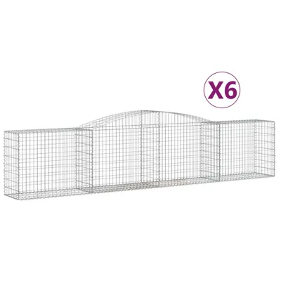 Produktbild von vidaXL Gabionen mit Hochbogen 6 Stk. 400x50x80/100cm Verzinktes Eisen