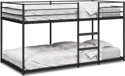 Obrázek produktu pro vidaXL Patrová postel bez matrace černá 90x190 cm ocelová