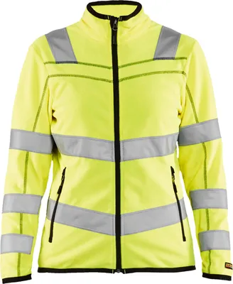 Produktbild von Blakläder Damen High Vis Microfleece Jacke 4966 1010 in 2 Farben, Farbe:gelb, Größe:2XL