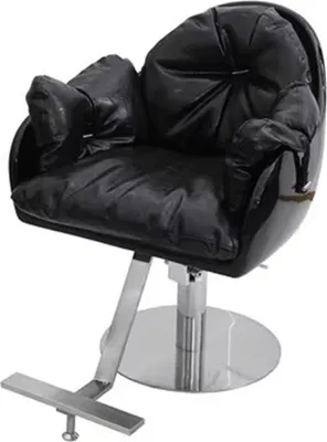 Produktbild von 360Home Friseurladen Haarsalon Schmink Friseur hocker sessel Drehstuhl Kosmetikhocker Schwarz-Schwarz-Silber