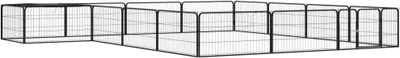 Obrázek produktu pro 16panelová ohrádka pro psy černá 100 x 50 cm práškovaná ocel