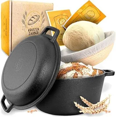 Produktbild von Famanu Gusseisen Wok - Traditionelles Backen mit Rezeptvorschlag
