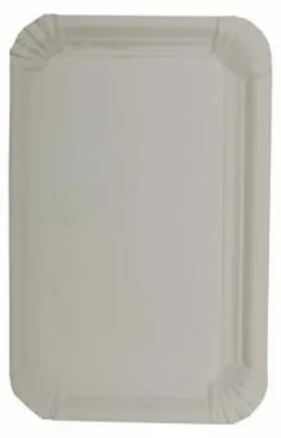 Produktbild von 1000 tradingbay24 Teller, Pappe [rc] eckig 11 cm x 17,5 cm weiss tbU95325 Einewgteller Pappteller