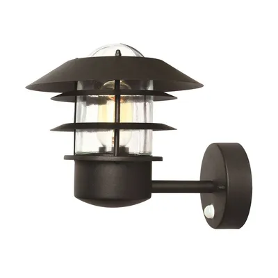 Produktbild von Elstead Helsingor Außen-Wandleuchte Sensor E27 24cm Schwarz IP44