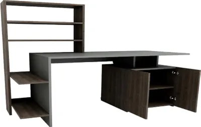 Immagine prodotto di Scrivania in legno "Melis" - 146 x 60 x 128 cm - Noce antracite