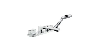 Produktbild von 4-Loch Fliesenrandarmatur AXOR URQUIOLA DN 15, mit Platte brushed gold optic brushed gold optic