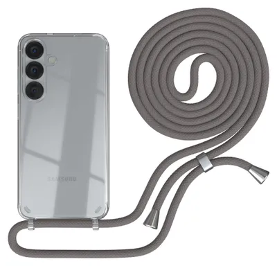 Produktbild von EAZY CASE Handykette mit Hülle für Samsung Galaxy S25 Backcover Handykette, zum Umhängen in Dunkelgrau