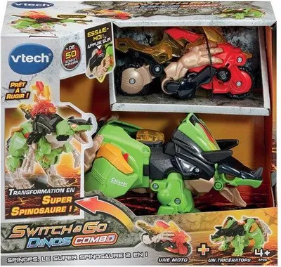 Zdjęcie produktu dla VTech Switch & Go Dinos Combo Spinops Super Spinozaur 2w1, Multicolore, Dino Armure