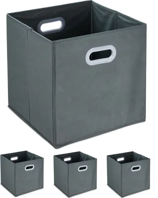 Produktbild von zestaw 4 pudełek do przechowywania relaxdays Grey