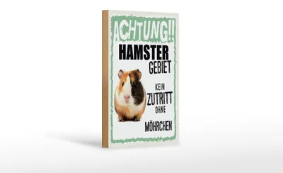 Produktbild von Holzschild Spruch 12x18 cm Tiere Achtung Hamster Gebiet Dekoration