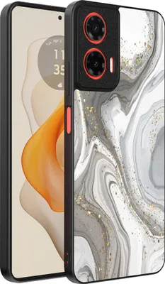 Produktbild von Smartphonica Handytasche passend für Motorola Moto G Stylus 2024 mit Marmordruck - TPU Rückabdeckung Fall Marmor Design - Silber