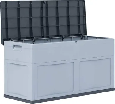 Produktbild von vidaXL Záhradný úložný box 320 L sivý čierny