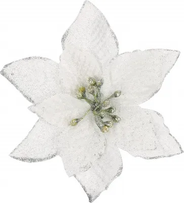 Obrázek produktu pro Vánoční hvězda s klipem 13x13 cm, bílá
