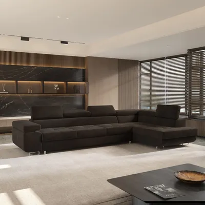 Produktbild von Masseno Ecksofa VICENTE mit Schlaffunktion L-Form, Sofa mit Bettkasten, Wohnzimmersofa, Couch, Soffa, Bettsofa, Couchgarnitur- Braun, MONOLITH 29