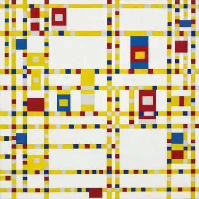 Obrázek produktu pro Piet Mondrian Kunstdruck Bild - Broadway Boogie Woogie, 1942-43 (100 x 100 cm)