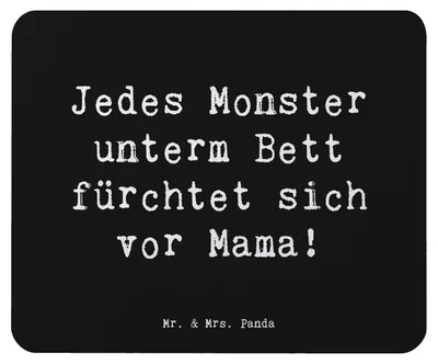 Produktbild von Mr. & Mrs. Panda Mauspad Spruch Mama Mut - Schwarz - Geschenk, Verwandte, Kinder, Sicherheit, gummi, Monster, pc mausunterlage, Schutz, Mousepad, Mutterschaft, Mouse Pad