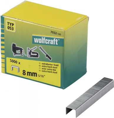 Obrázek produktu pro Wolfcraft Široké sponky do sponkovačky výška 8 mm 5000 ks 7032100