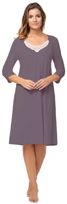 Imagen del producto de Camisón de mujer e.Femme modelo Eliza 684, confeccionado en algodón y modal (color taupe, talla 38)