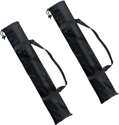 Productafbeelding van Allecto - Statieftas - Draagbare Tentstok Opbergtas - Trekkoord - Zwart - Transporttas - Lichtstandaard - 2 stuks - 23 x 130 cm